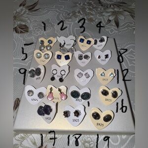 Silver 925 earrings with multiple stones